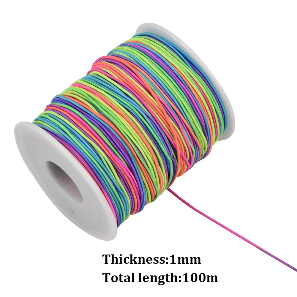 Elastic Cord, Beading Threads, Rainbow Color String Cord, Fabric Crafting  String for Bracelet, 